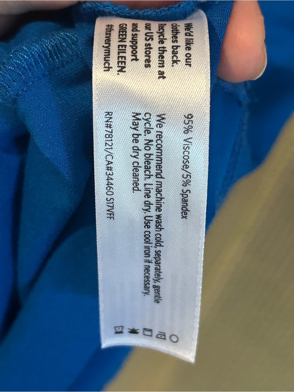 NWOT Eileen Fisher Woman Slim Tank Cobalt Royal Blue Viscose Jersey Plus 1X - Picture 7 of 11
